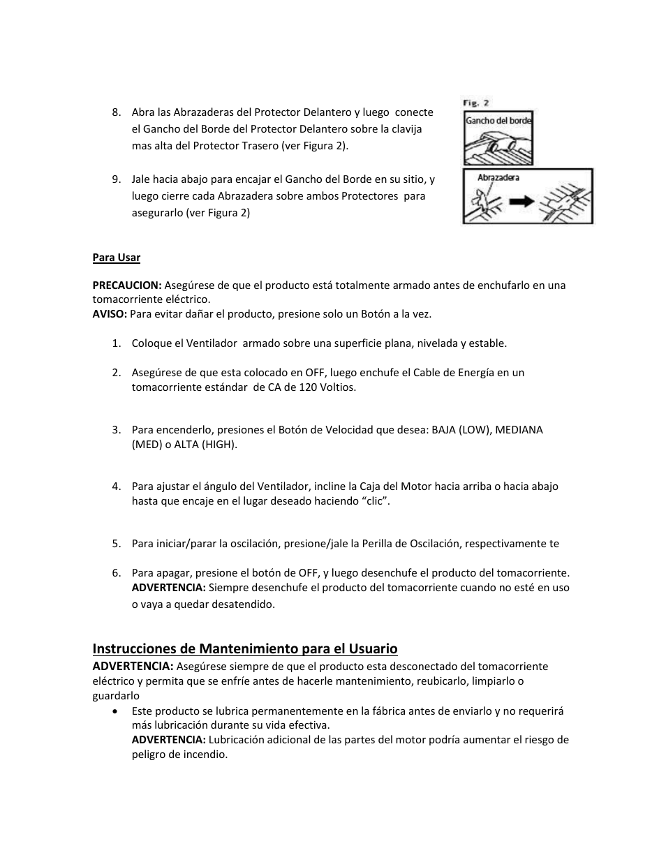 Instrucciones de mantenimiento para el usuario | Ragalta RDF-1220 User Manual | Page 10 / 11