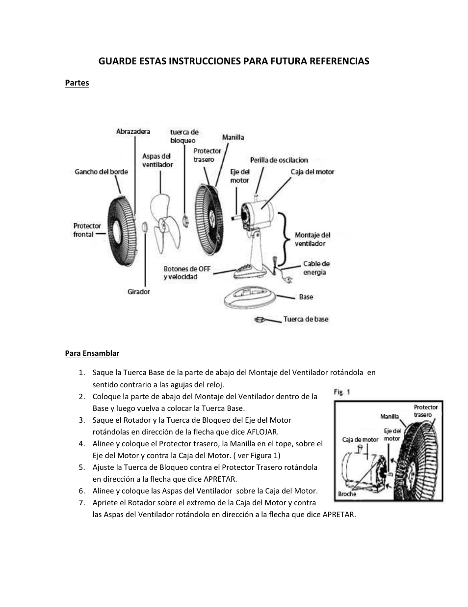 Guarde estas instrucciones para futura referencias | Ragalta RDF-1220 User Manual | Page 9 / 11