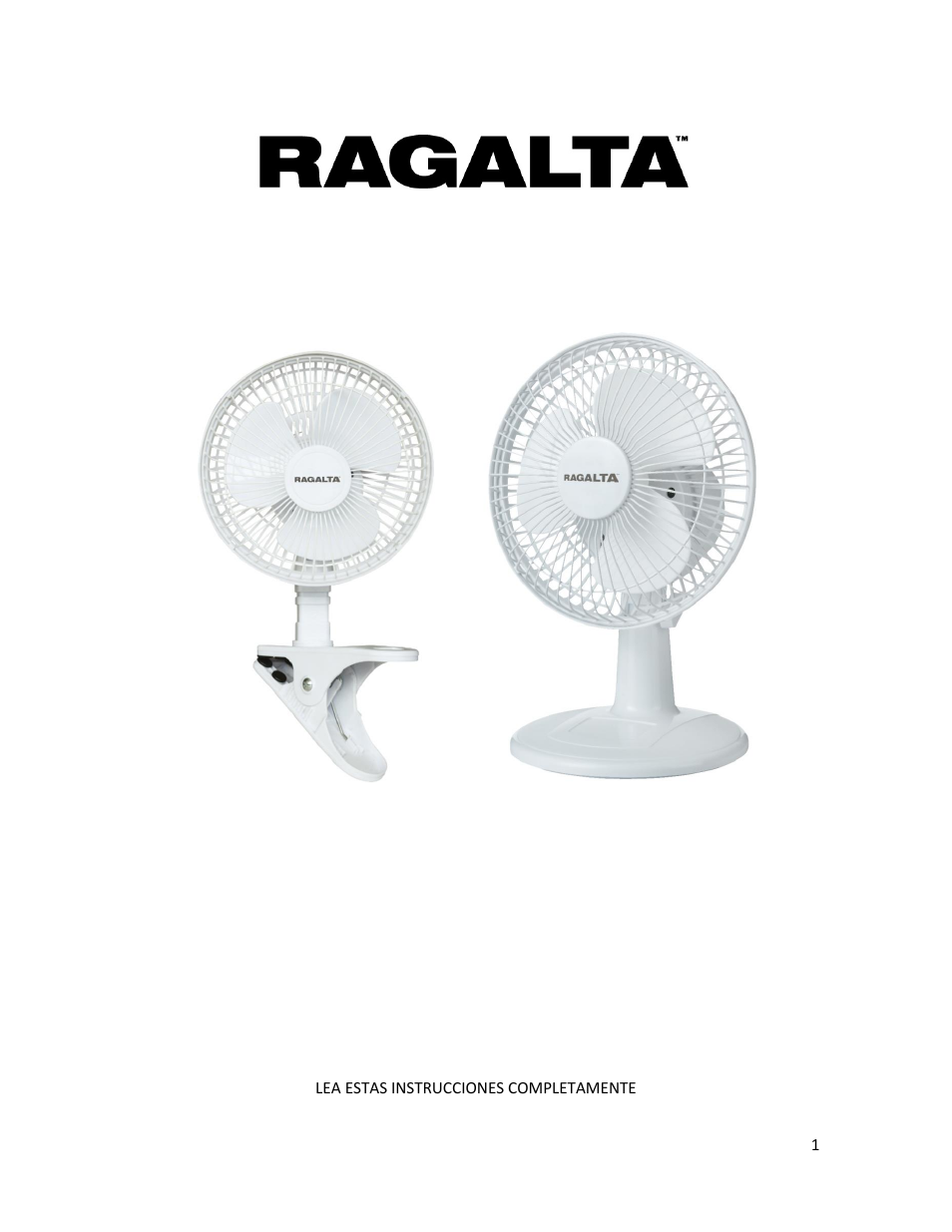 Rcf-600 im spanish, Ventilador de clip o de mesa de 15.24cm, Numero de modelo: rcf-600 | Manual de instrucciones | Ragalta RCF-600 User Manual | Page 6 / 10