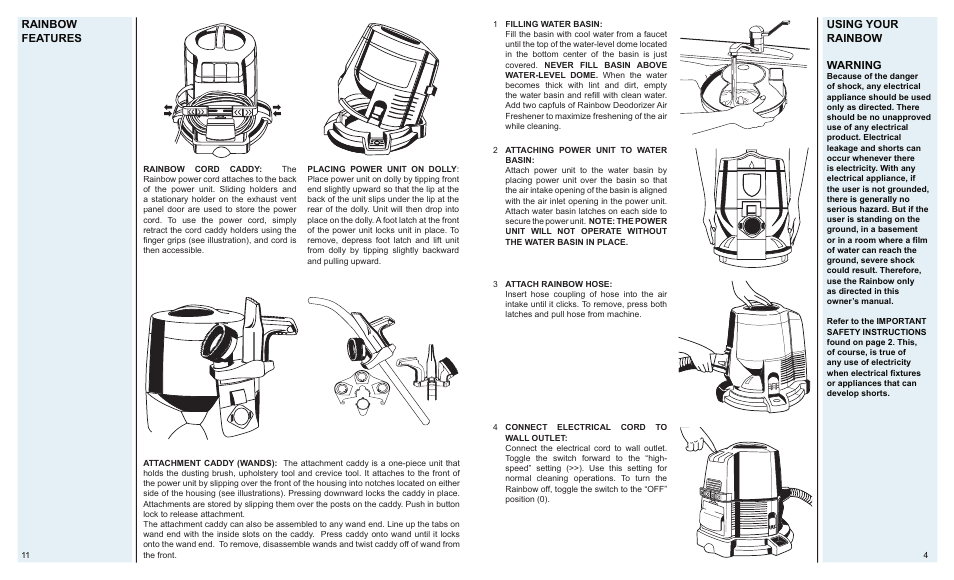 Using your rainbow warning, Rainbow features | Rainbow e2 (Gold) User Manual | Page 5 / 8