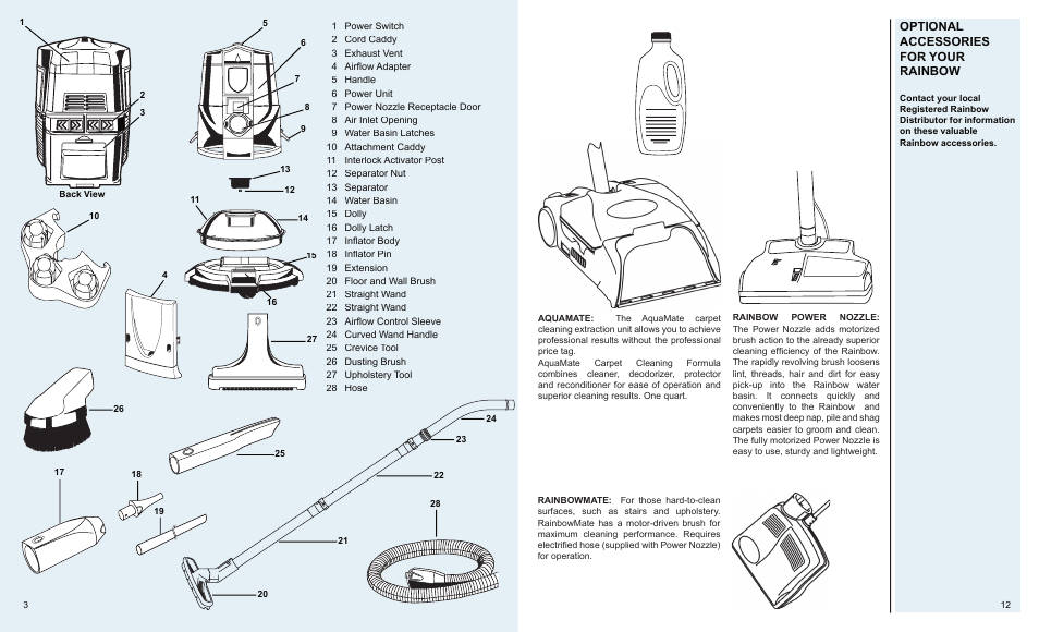 Optional accessories for your rainbow | Rainbow e2 (Silver) User Manual | Page 4 / 8