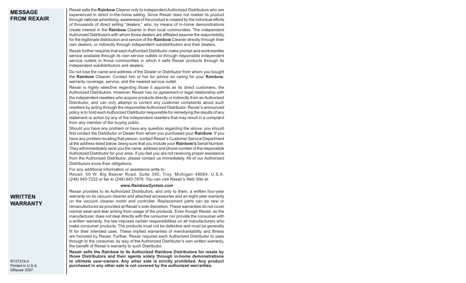 Rainbow Power Nozzle (e2) User Manual | 4 pages