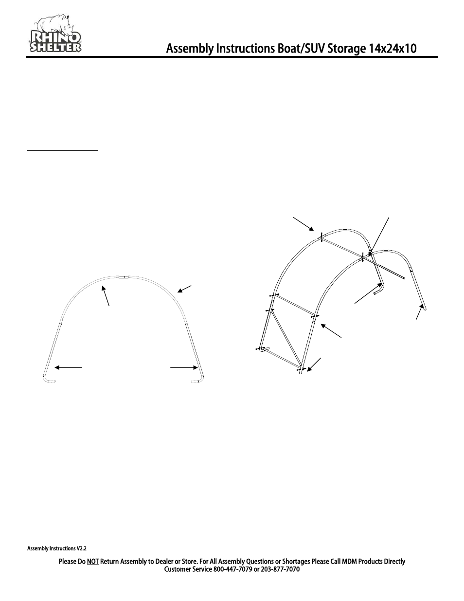 Frame assembly | Rhino Shelter ROUND-14W X 24L X 10H User Manual | Page 3 / 8