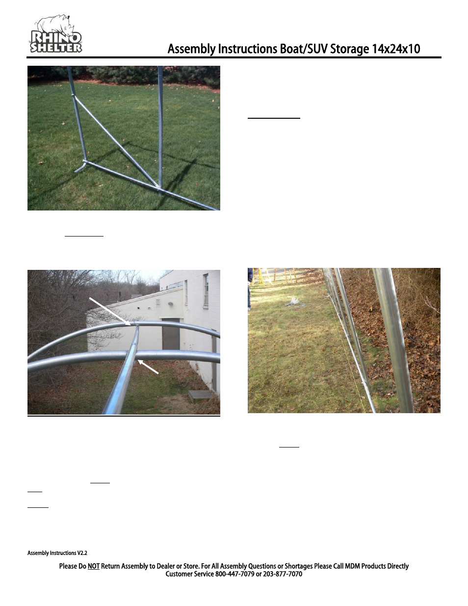 Align & measure each arch assembly with string | Rhino Shelter ROUND-14W X 24L X 10H User Manual | Page 4 / 8