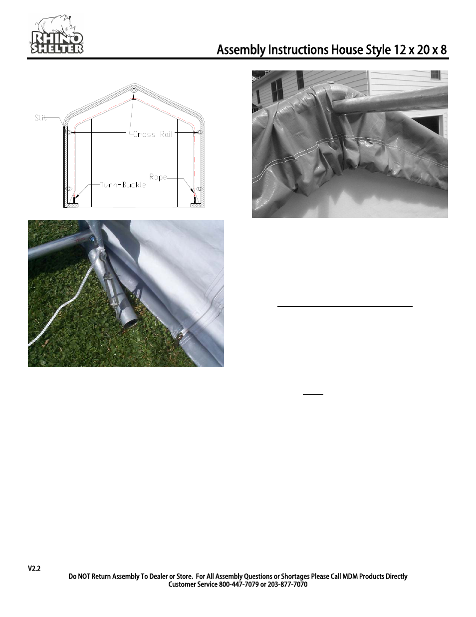 Rhino Shelter HOUSE-12W X 20L X 8H User Manual | Page 6 / 9