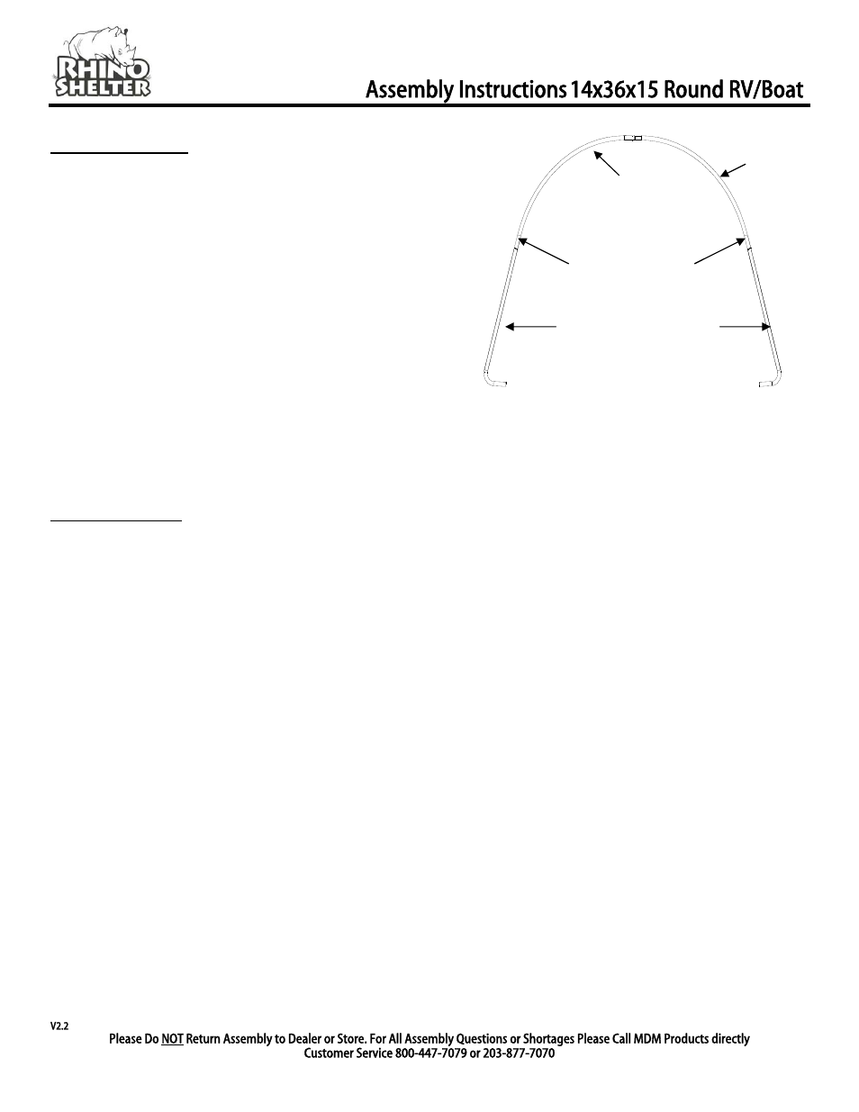 Site preparation, Frame assembly, Assembly instructions | Rhino Shelter ROUND-14W X 36L X 15H User Manual | Page 3 / 9