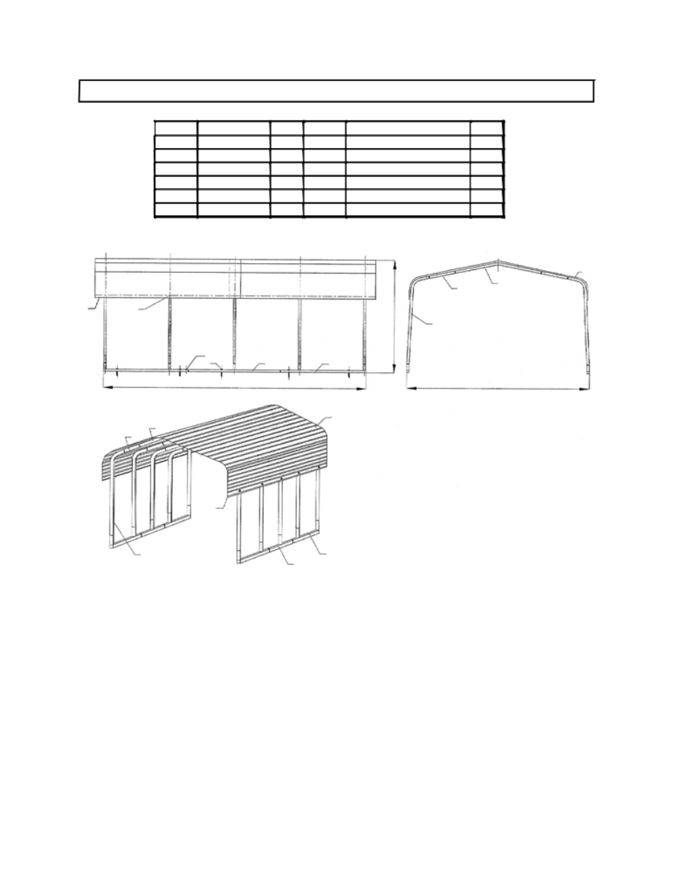 Parts list and assembly diagram, Page 12 | Rhino Shelter Steel Carport 12W X 20L X 8H User Manual | Page 12 / 12