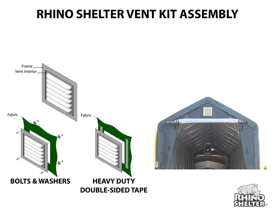 Rhino Shelter VENTILATION KIT User Manual | 1 page