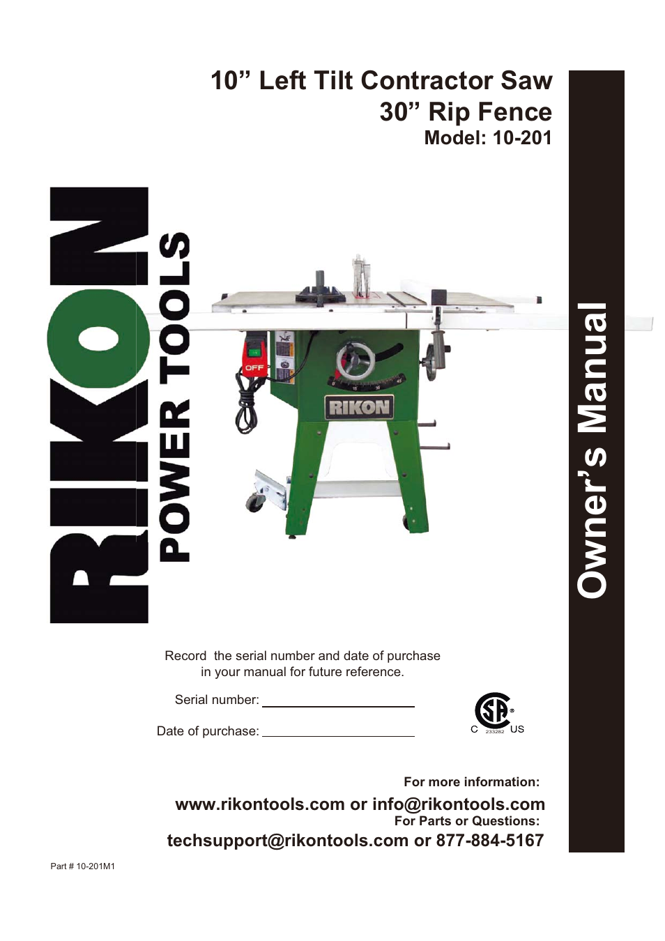 RIKON Power Tools 10-201 User Manual | 40 pages