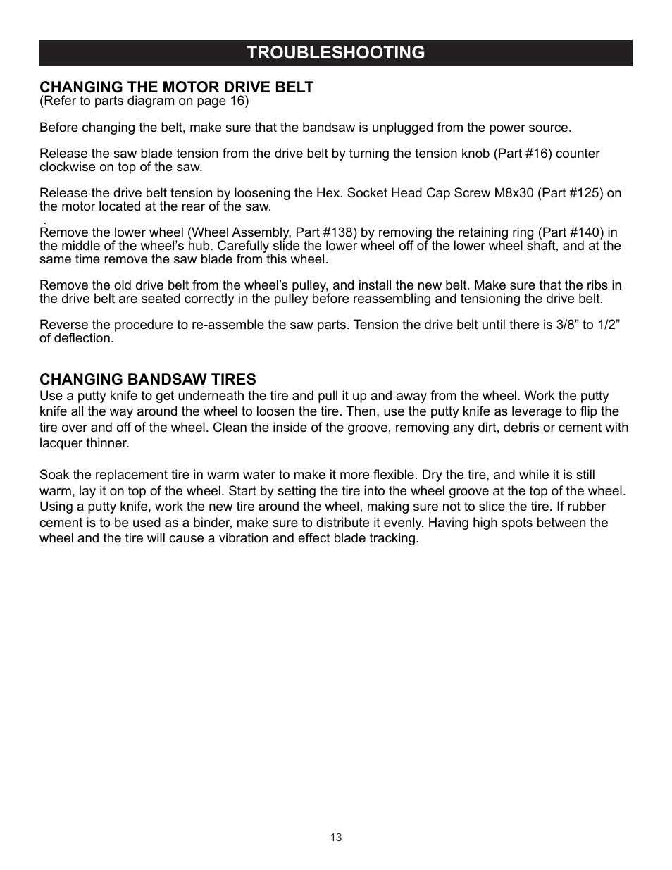Troubleshooting | RIKON Power Tools 10-305 User Manual | Page 13 / 24