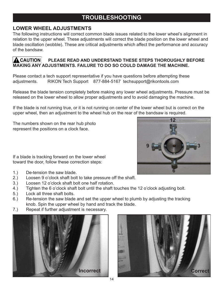 Troubleshooting | RIKON Power Tools 10-305 User Manual | Page 14 / 24