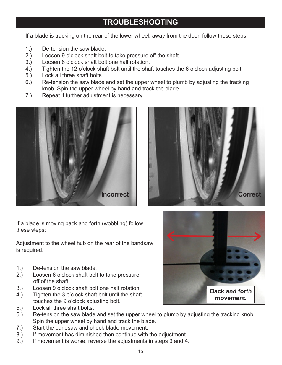 Troubleshooting | RIKON Power Tools 10-305 User Manual | Page 15 / 24