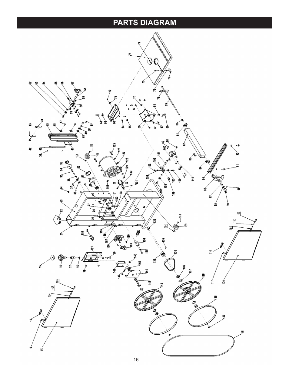 Parts diagram | RIKON Power Tools 10-305 User Manual | Page 16 / 24