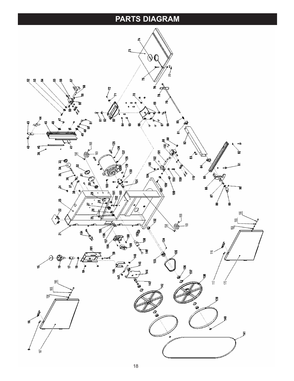 Parts diagram | RIKON Power Tools 10-305 User Manual | Page 18 / 24