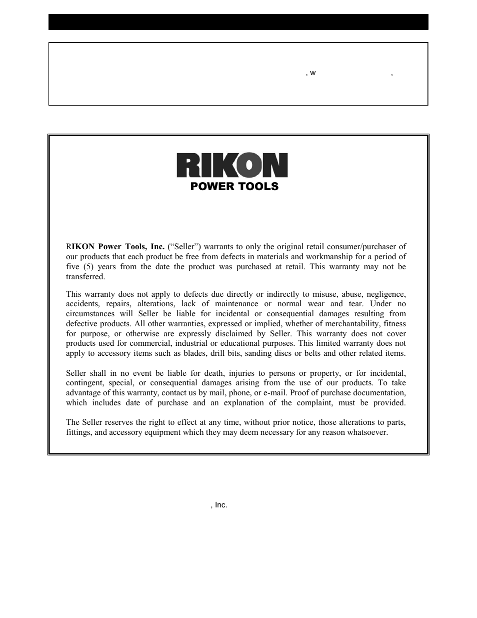 Power tools | RIKON Power Tools 10-308 User Manual | Page 19 / 20