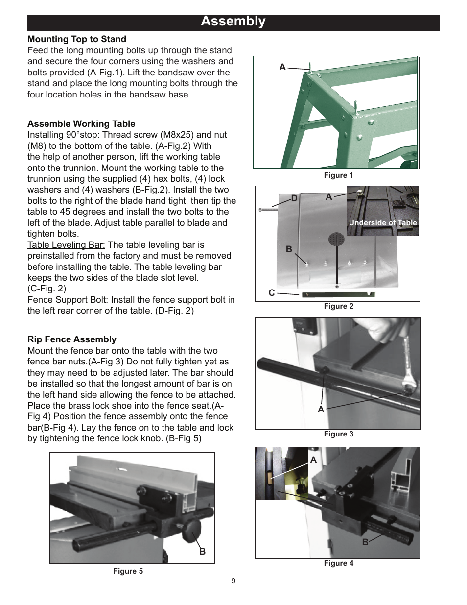 Assembly | RIKON Power Tools 10-315 User Manual | Page 9 / 28