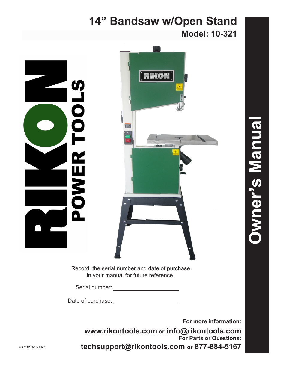 RIKON Power Tools 10-321 User Manual | 52 pages