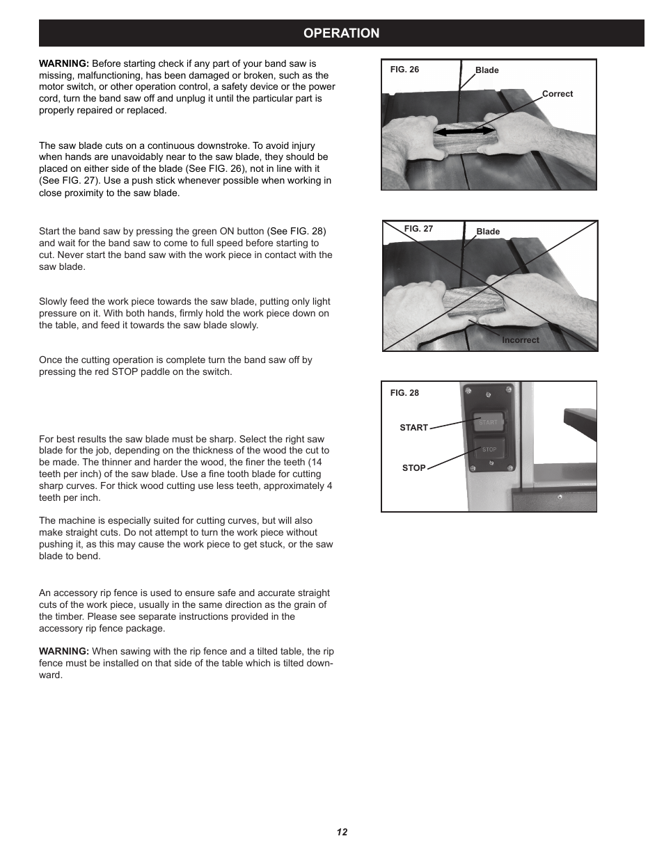 Operation | RIKON Power Tools 10-321 User Manual | Page 12 / 52