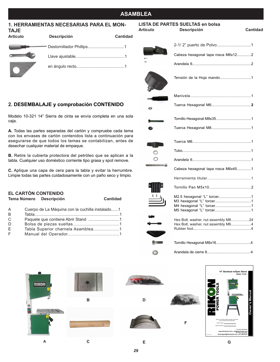 RIKON Power Tools 10-321 User Manual | Page 29 / 52