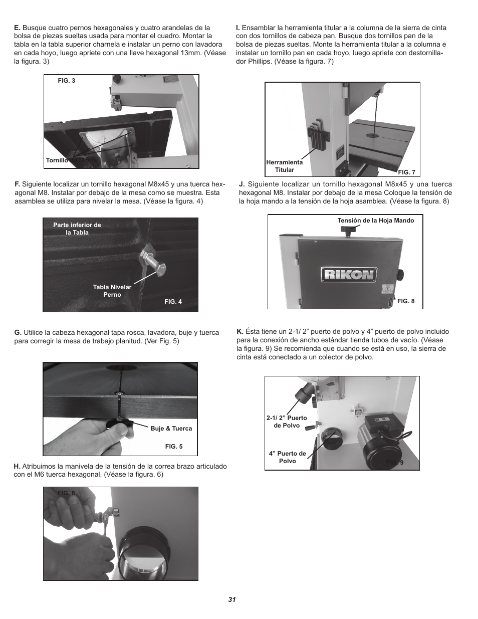 RIKON Power Tools 10-321 User Manual | Page 31 / 52