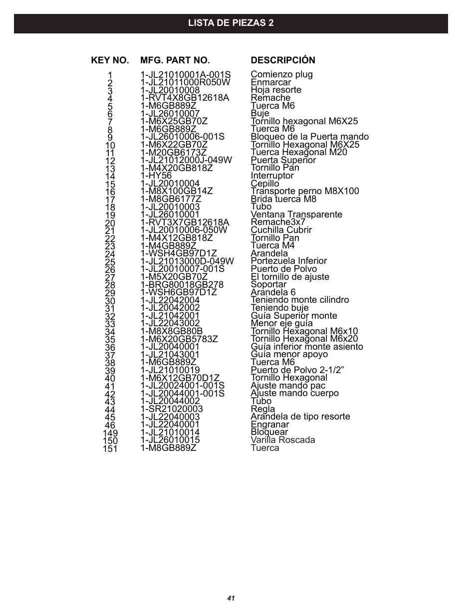 RIKON Power Tools 10-321 User Manual | Page 41 / 52