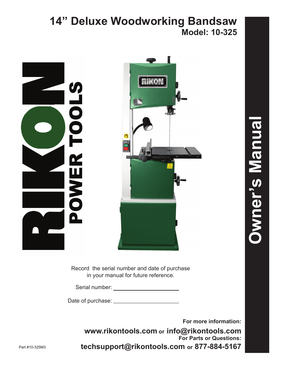 RIKON Power Tools 10-325 User Manual | 28 pages