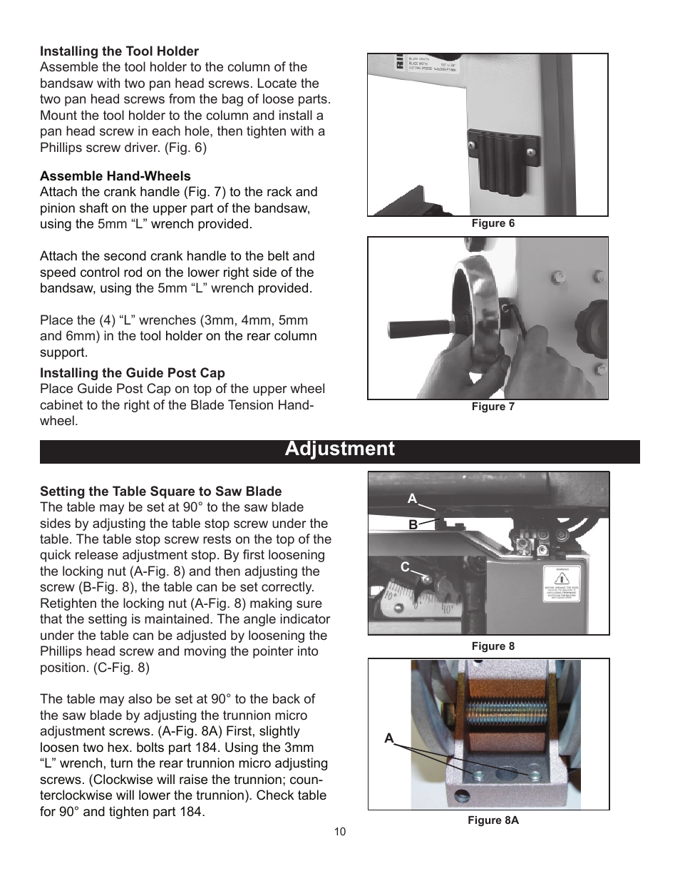 Adjustment | RIKON Power Tools 10-325 User Manual | Page 10 / 28