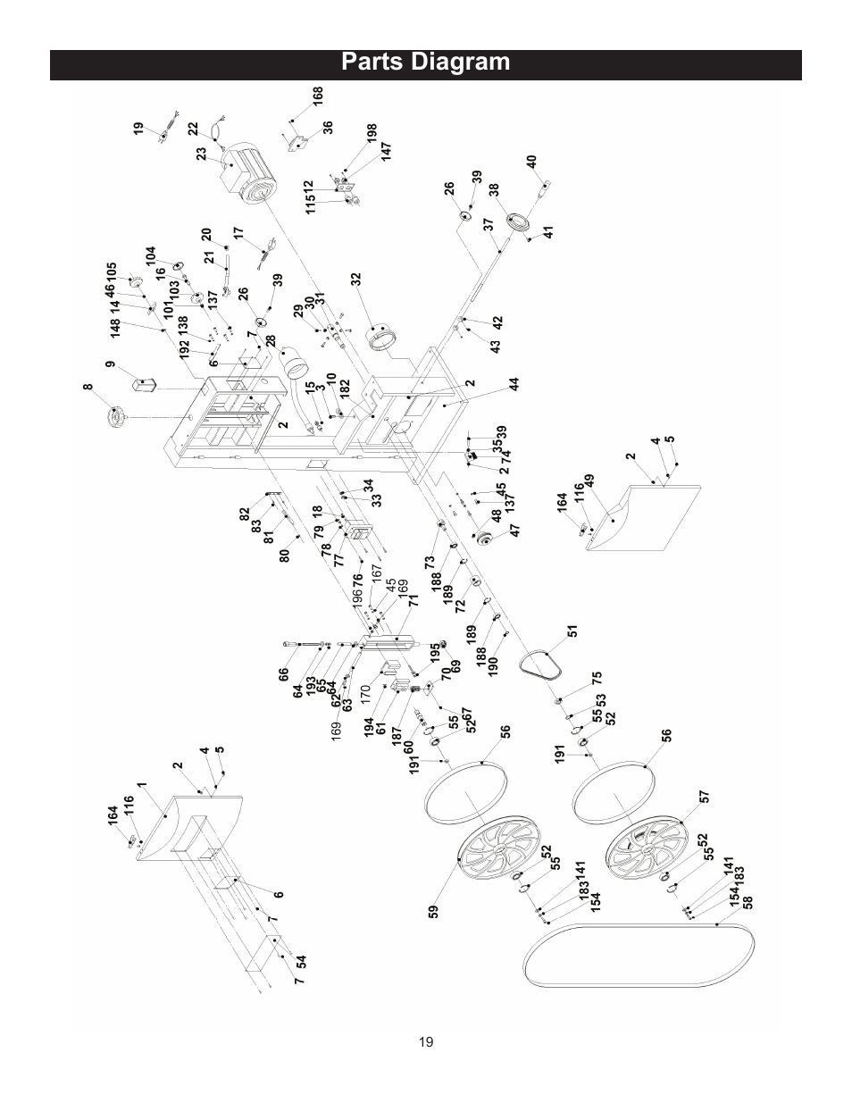 Parts diagram | RIKON Power Tools 10-325 User Manual | Page 19 / 28