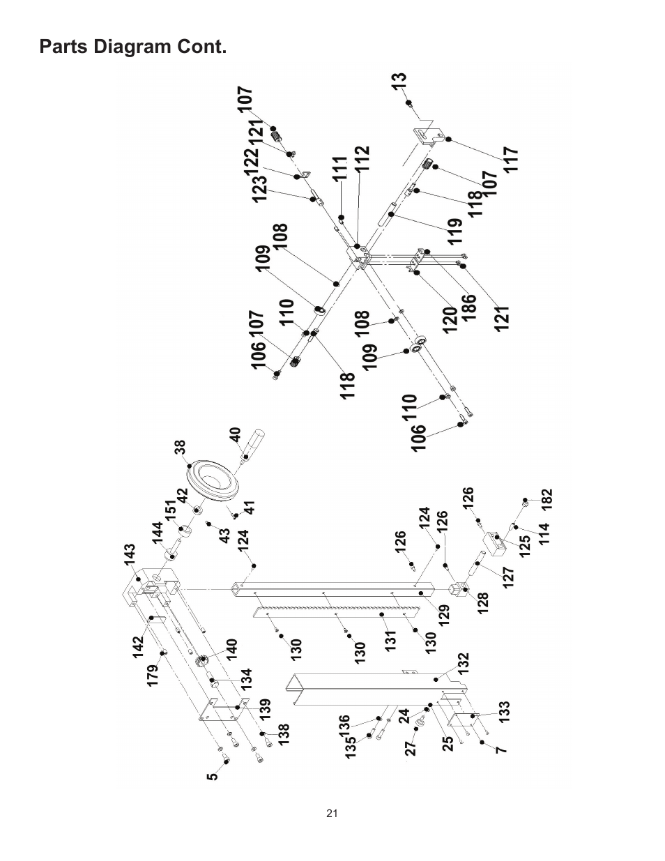 Parts diagram cont | RIKON Power Tools 10-325 User Manual | Page 21 / 28