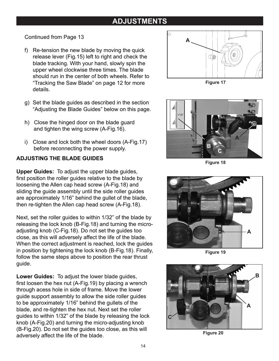 Adjustments | RIKON Power Tools 10-346 User Manual | Page 14 / 38