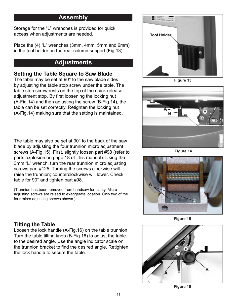 Assembly, Adjustments | RIKON Power Tools 10-370 User Manual | Page 11 / 34