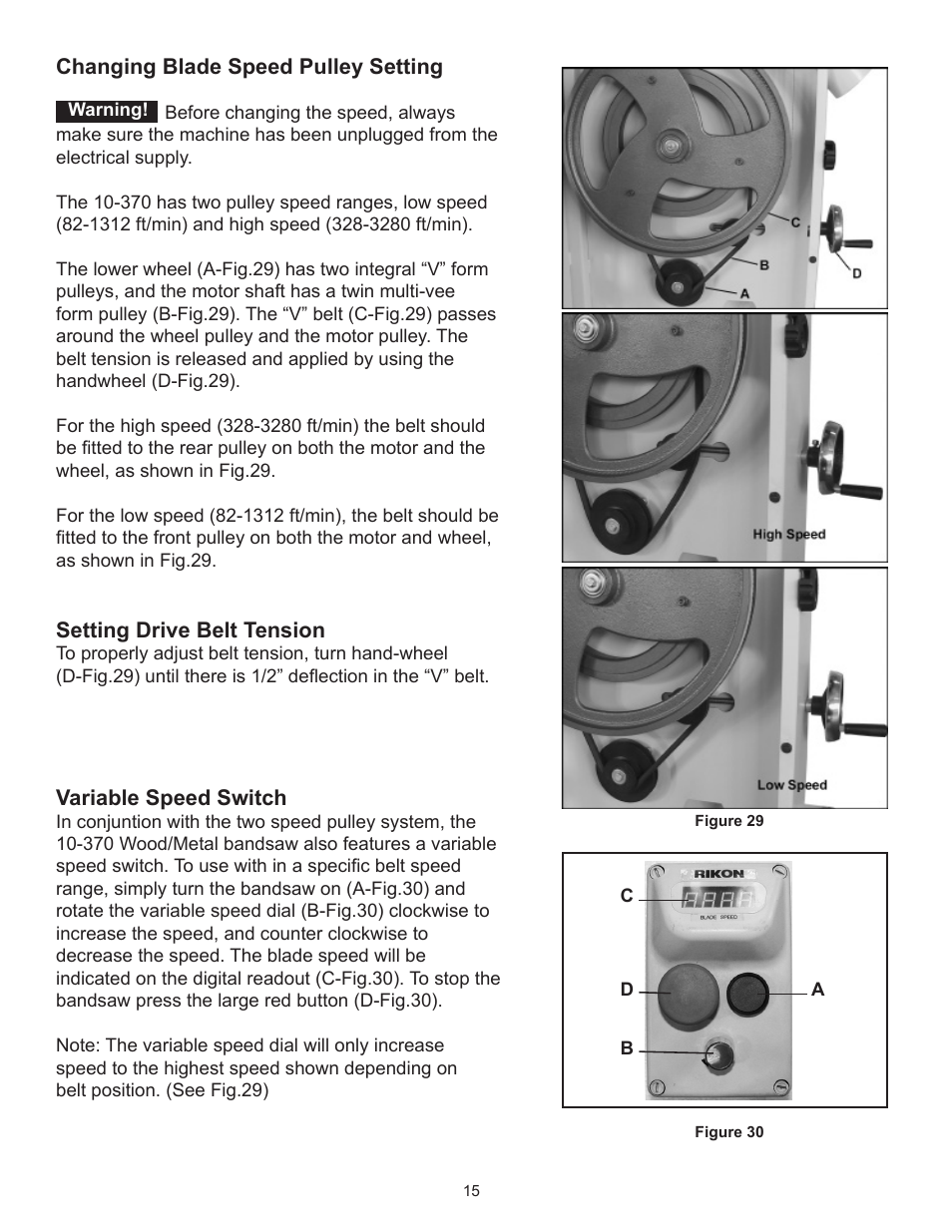 RIKON Power Tools 10-370 User Manual | Page 15 / 34