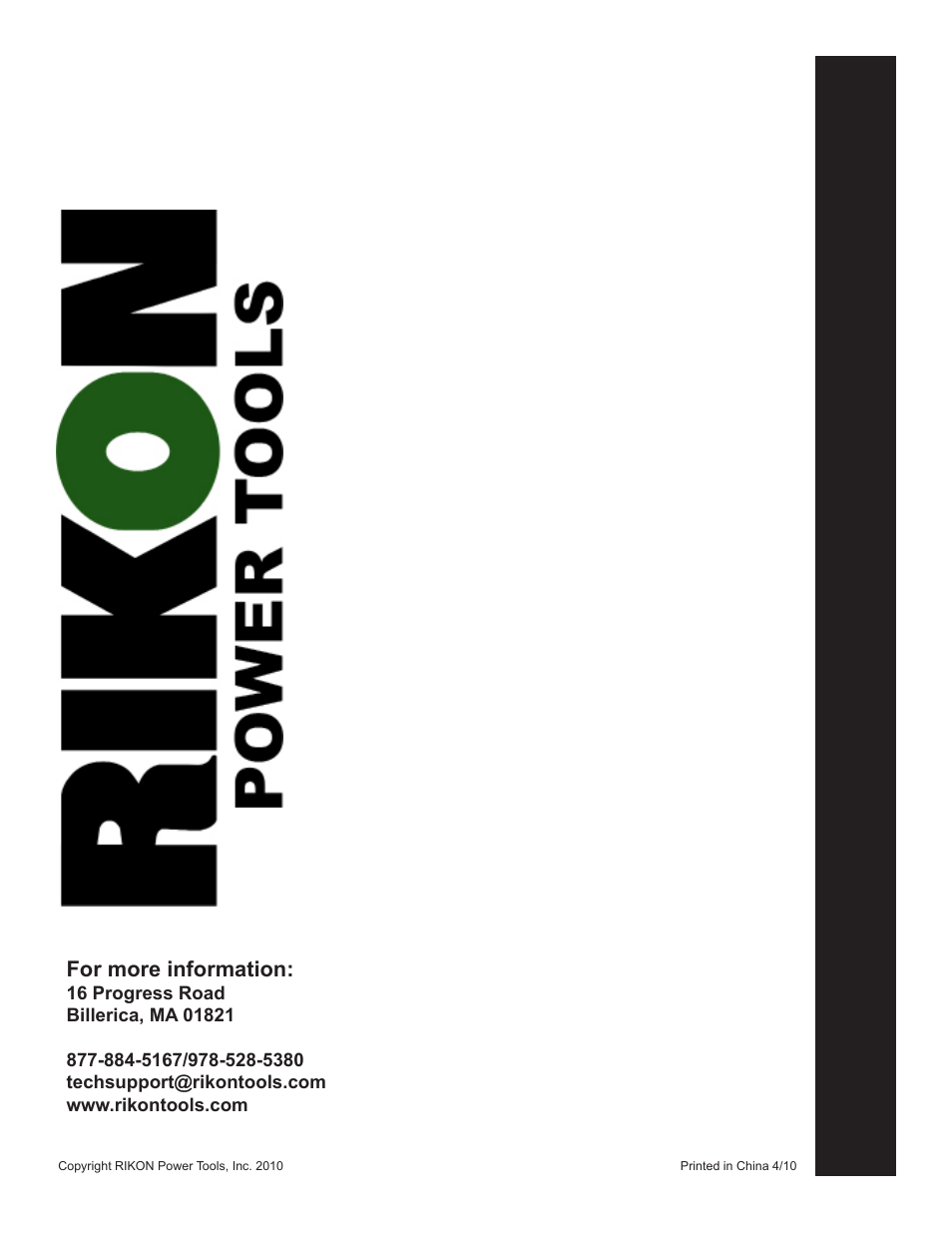 For more information | RIKON Power Tools 10-370 User Manual | Page 34 / 34