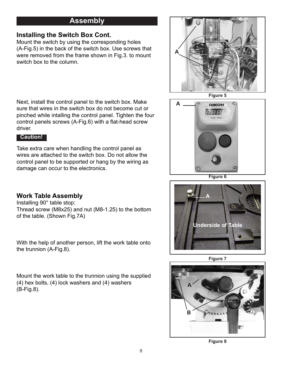 Assembly | RIKON Power Tools 10-370 User Manual | Page 9 / 34