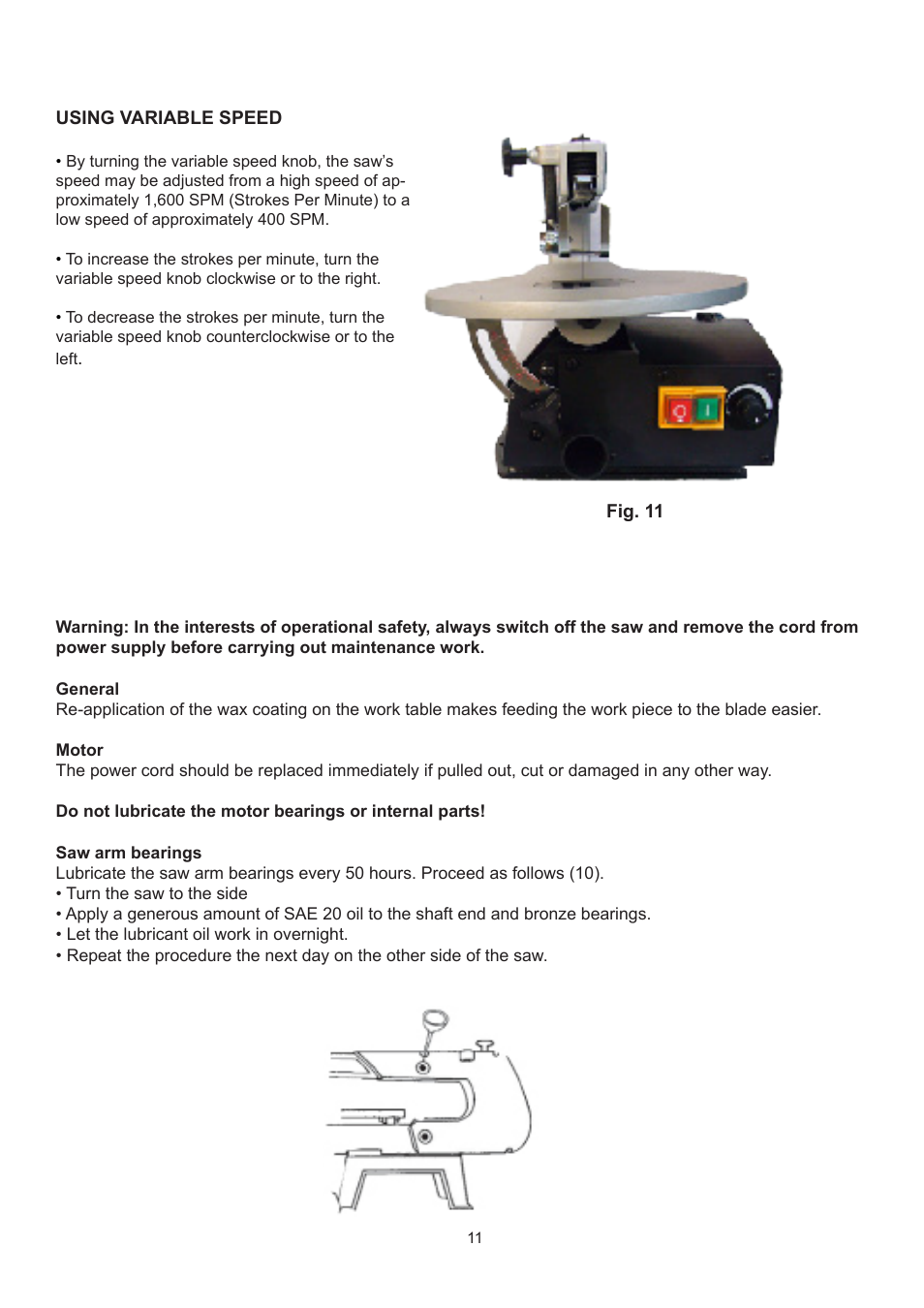 RIKON Power Tools 10-600VS User Manual | Page 11 / 17