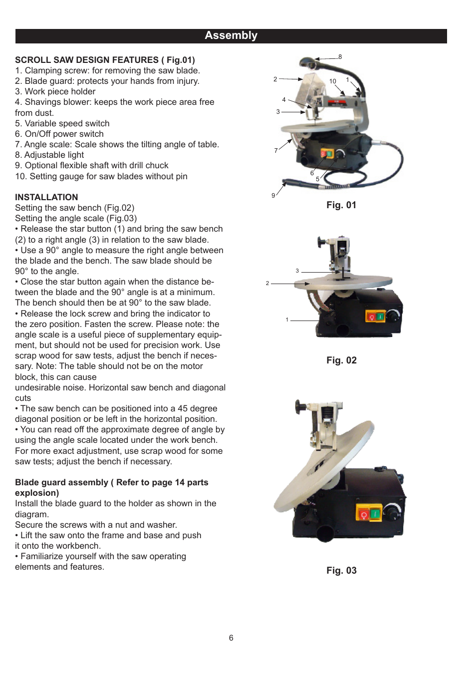 Assembly | RIKON Power Tools 10-600VS User Manual | Page 6 / 17