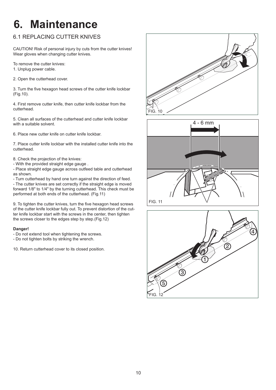 Maintenance, 1 replacing cutter knives | RIKON Power Tools 23-400 User Manual | Page 10 / 22