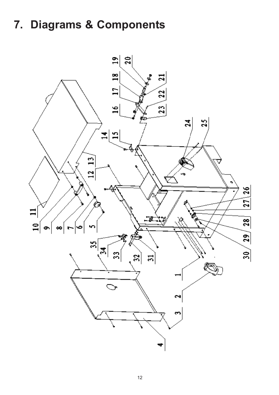 Diagrams & components | RIKON Power Tools 23-400 User Manual | Page 12 / 22