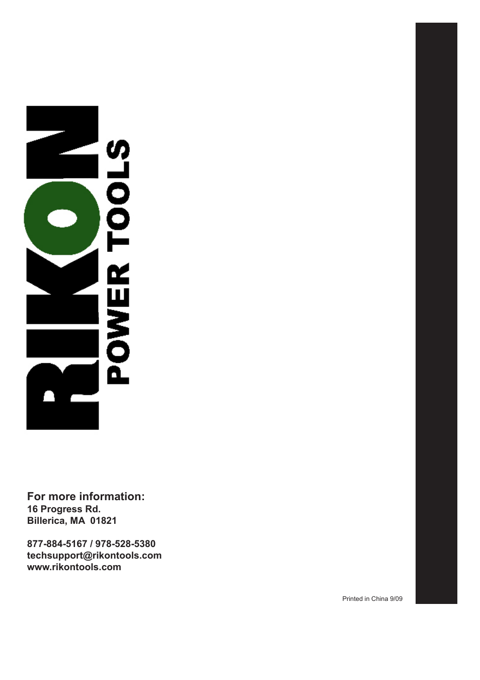 For more information | RIKON Power Tools 23-400 User Manual | Page 22 / 22