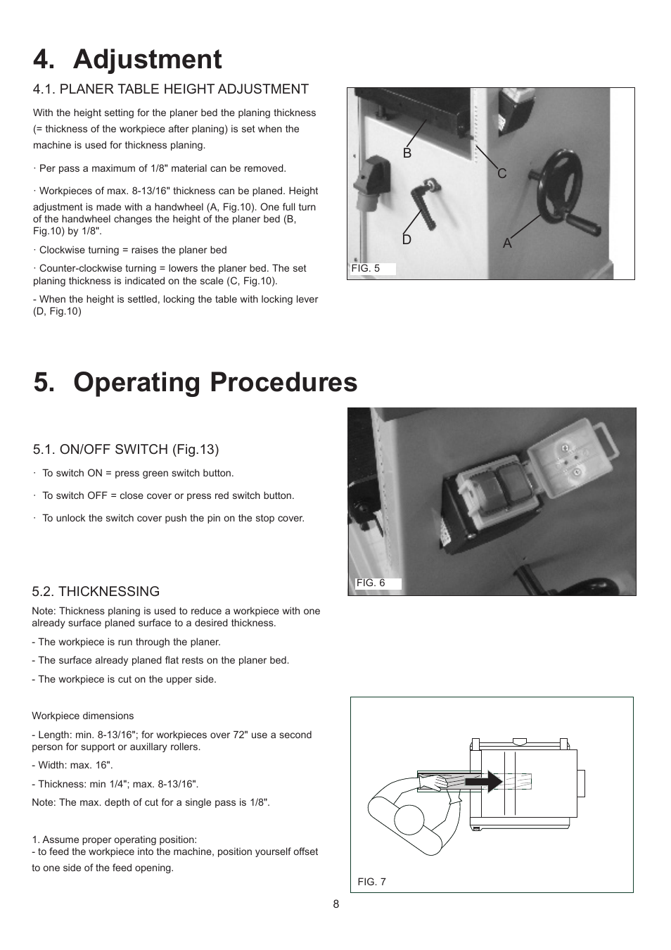 Adjustment, Operating procedures | RIKON Power Tools 23-400 User Manual | Page 8 / 22