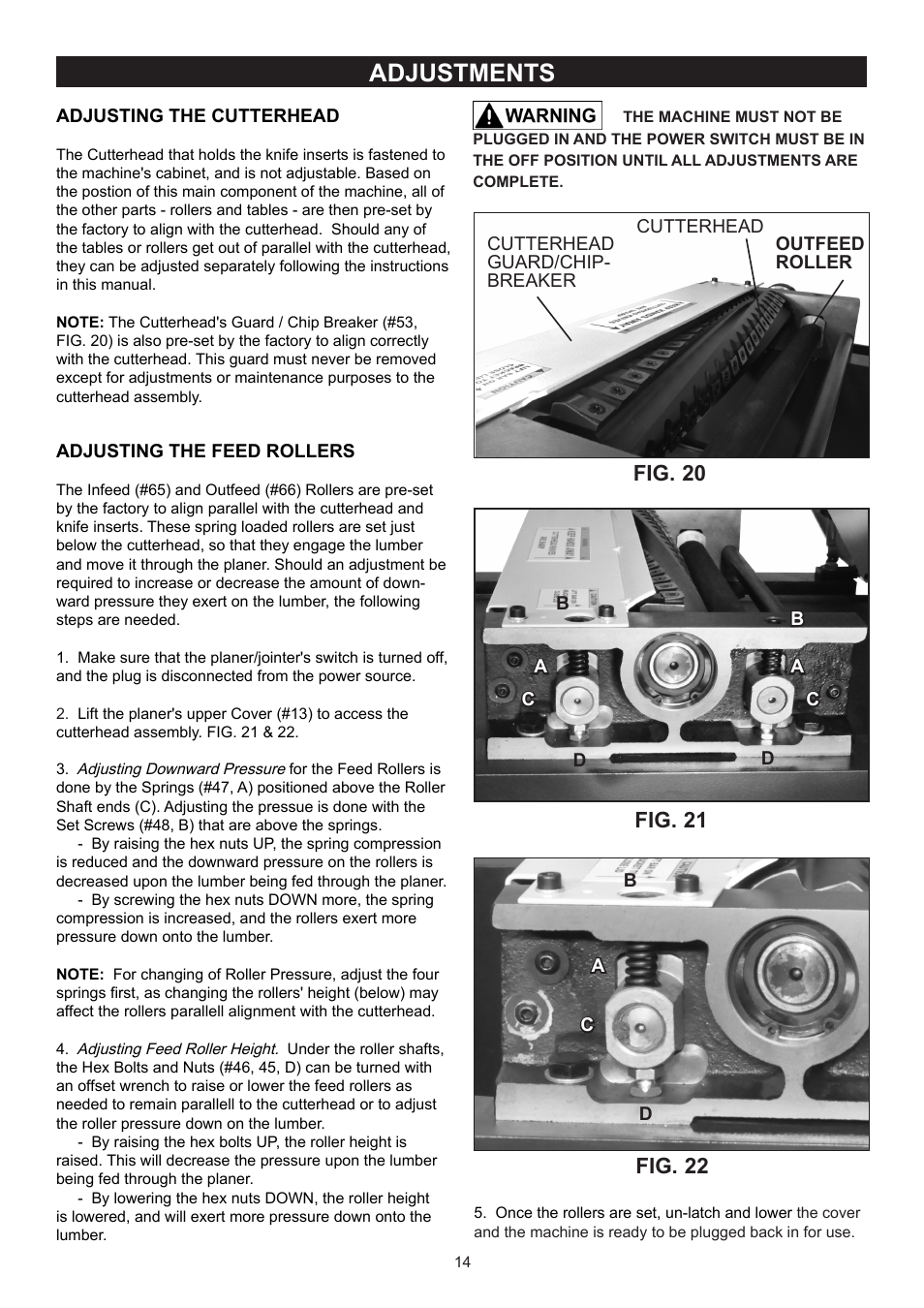 Adjustments | RIKON Power Tools 23-400H User Manual | Page 14 / 28