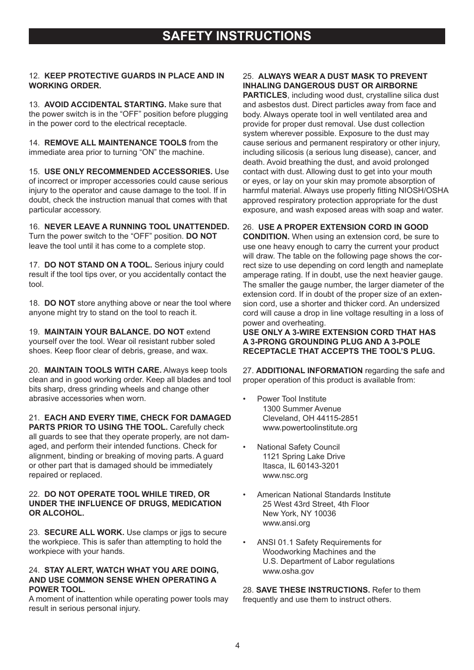 Safety instructions | RIKON Power Tools 23-400H User Manual | Page 4 / 28