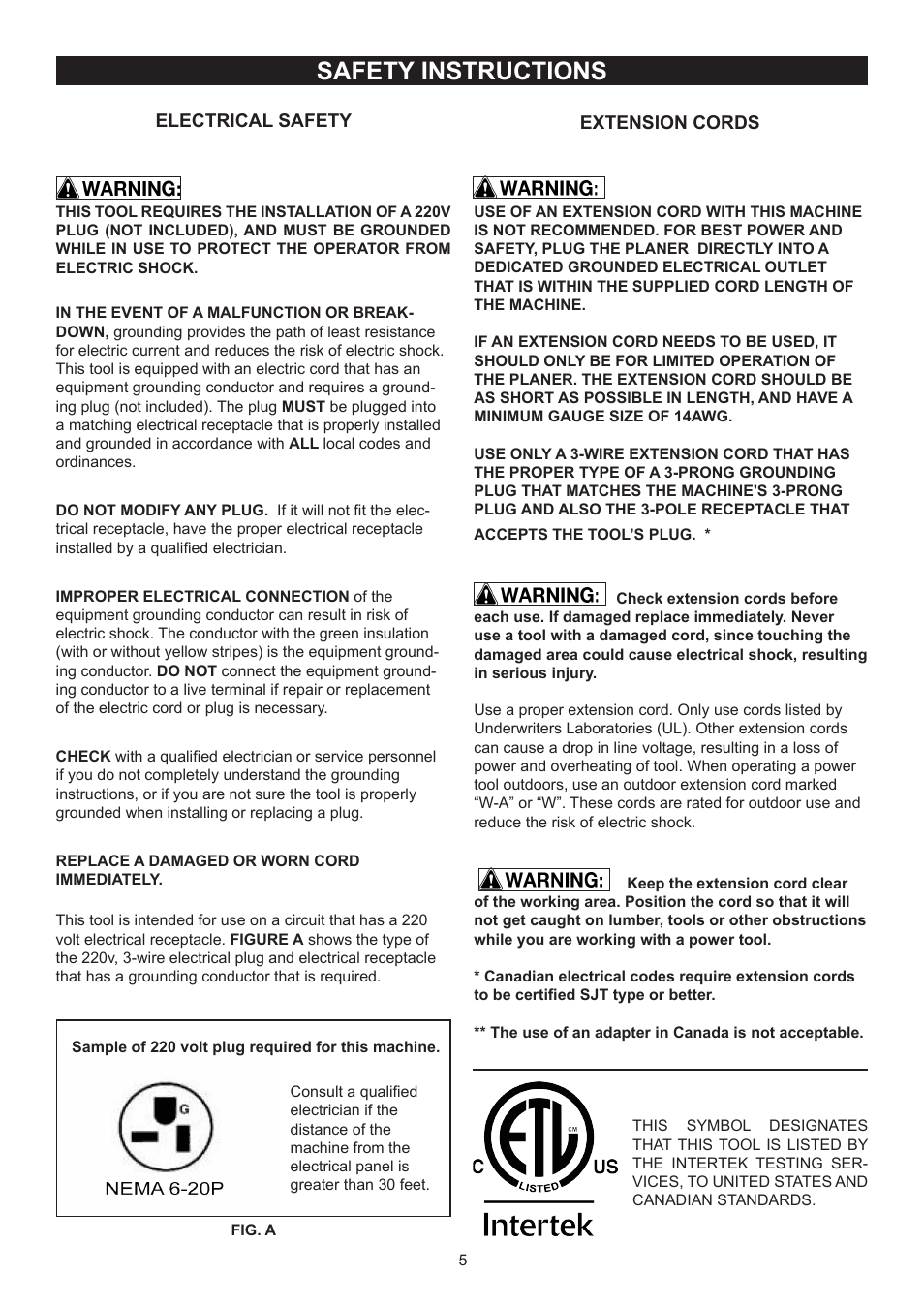 Safety instructions | RIKON Power Tools 23-400H User Manual | Page 5 / 28