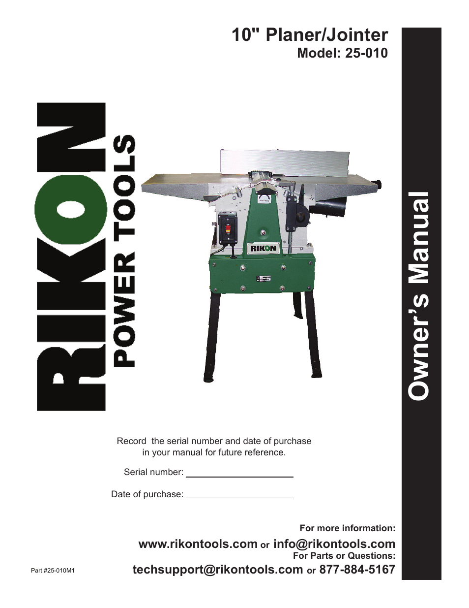 RIKON Power Tools 25-010 User Manual | 26 pages