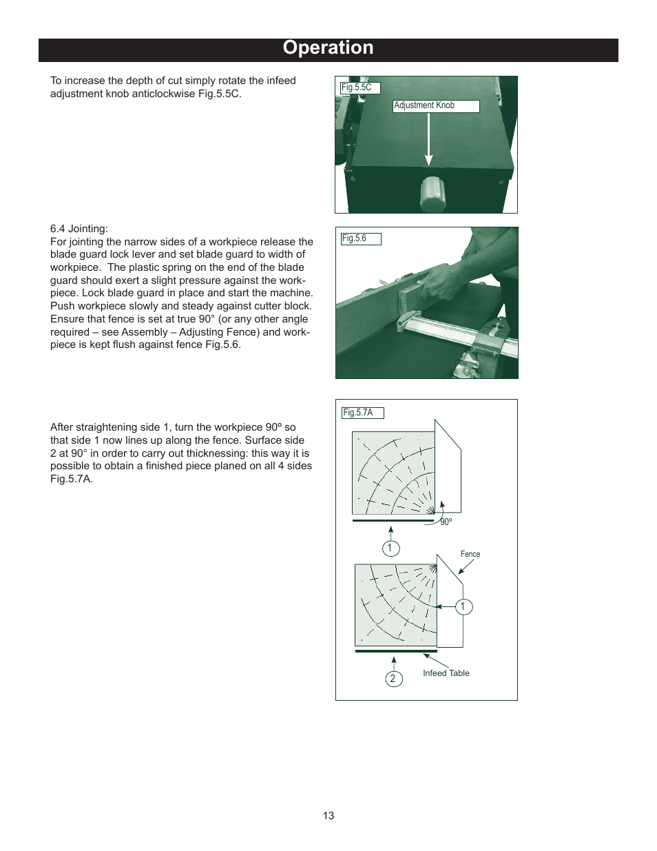 Operation | RIKON Power Tools 25-010 User Manual | Page 13 / 26