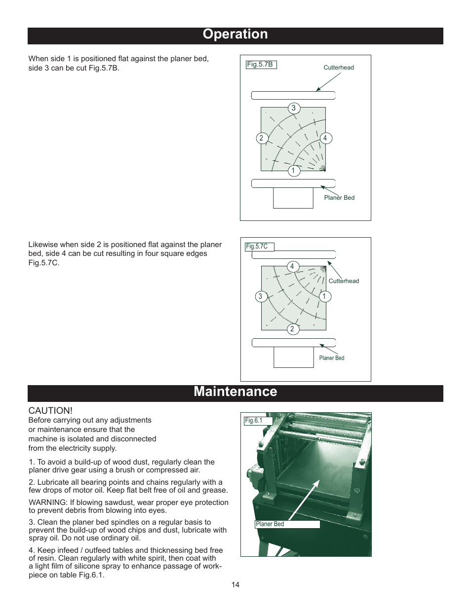 Operation, Maintenance | RIKON Power Tools 25-010 User Manual | Page 14 / 26