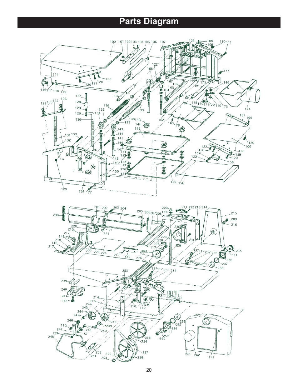 Parts diagrams, Parts diagram, Cont | RIKON Power Tools 25-010 User Manual | Page 20 / 26