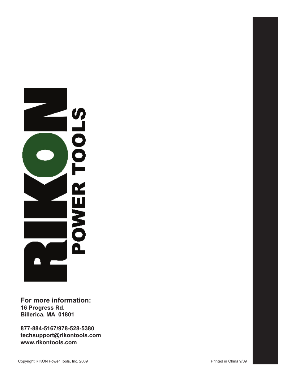 For more information | RIKON Power Tools 25-010 User Manual | Page 26 / 26