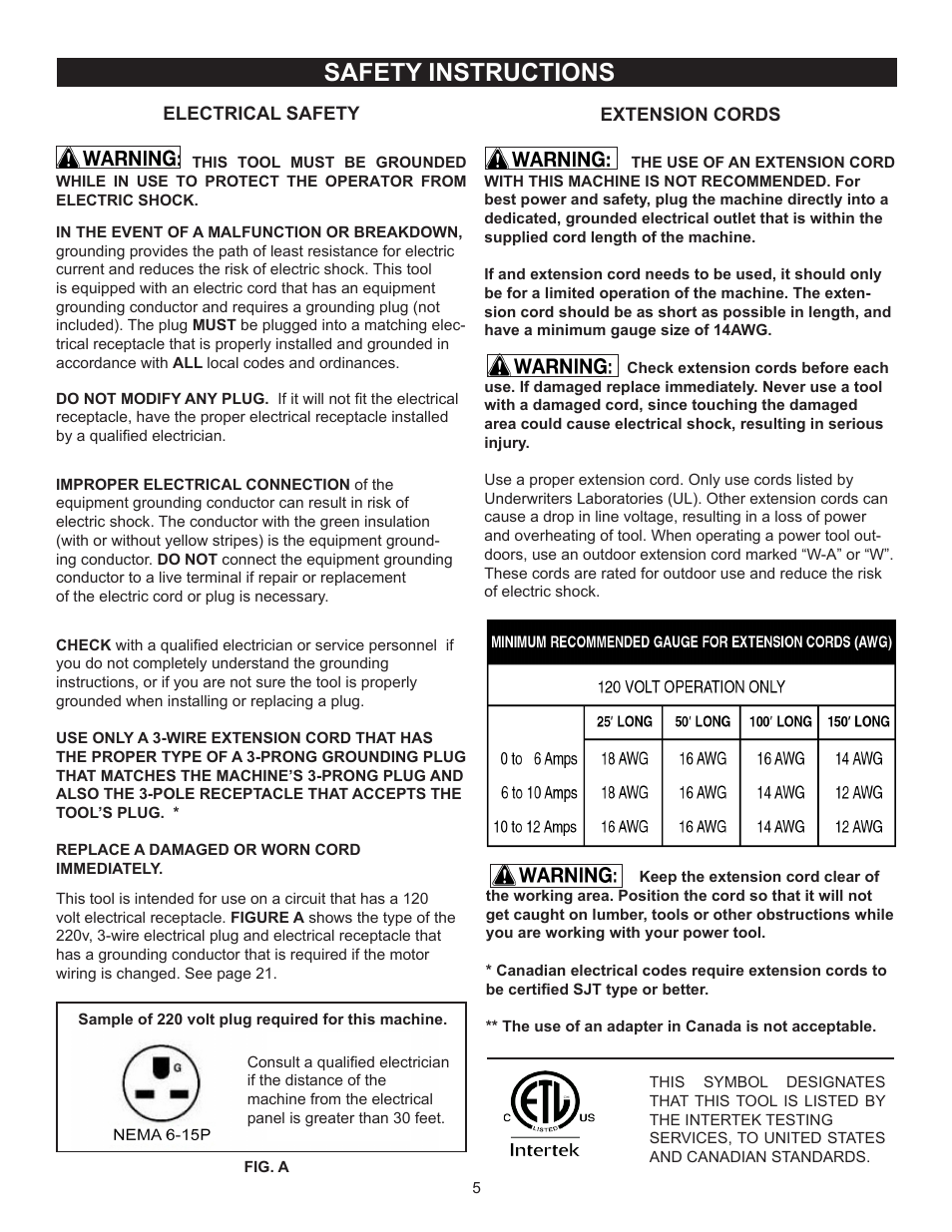 Safety instructions | RIKON Power Tools 25-010H User Manual | Page 5 / 32