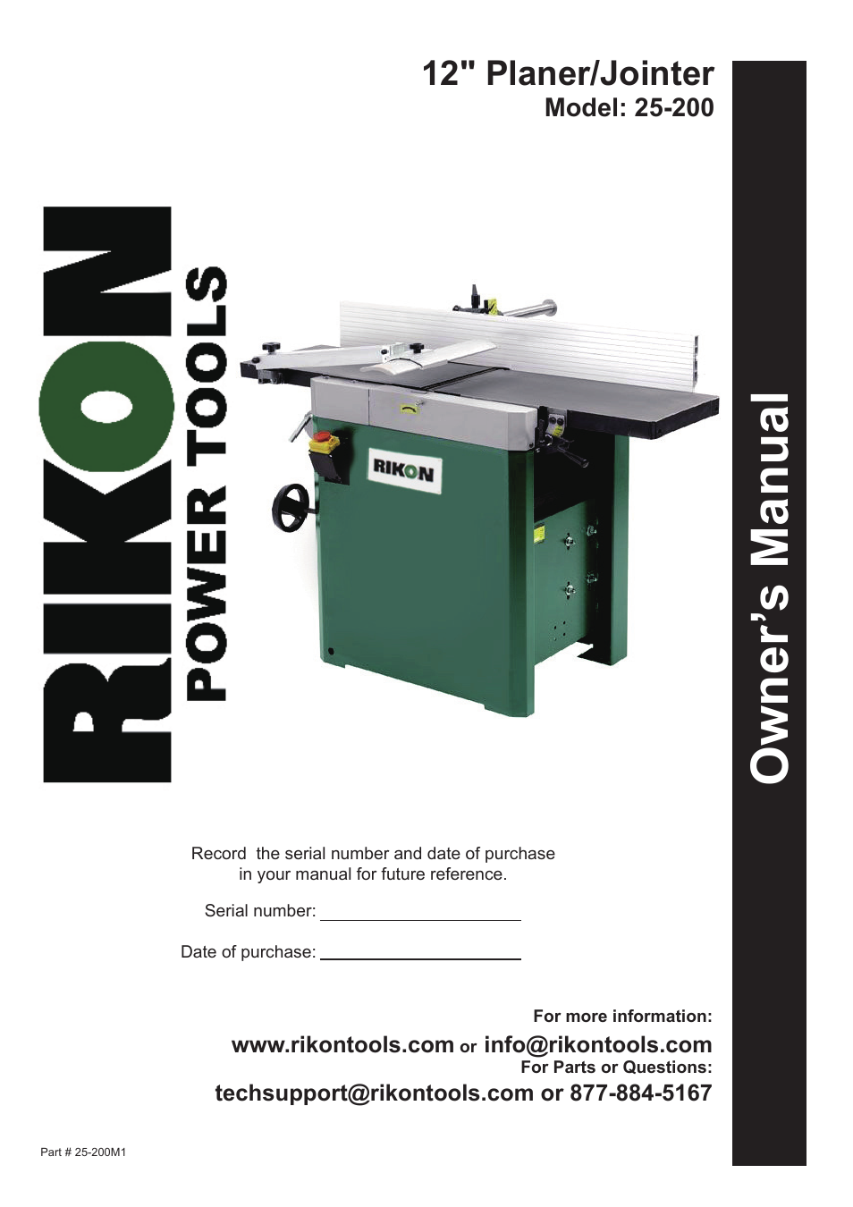 RIKON Power Tools 25-200 User Manual | 26 pages